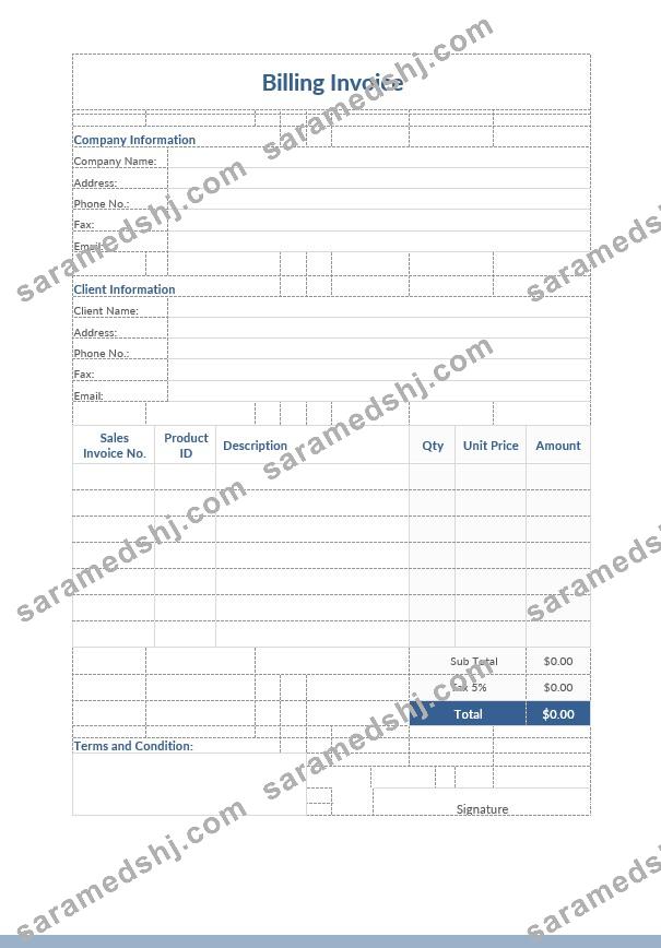 Dining Invoice Template